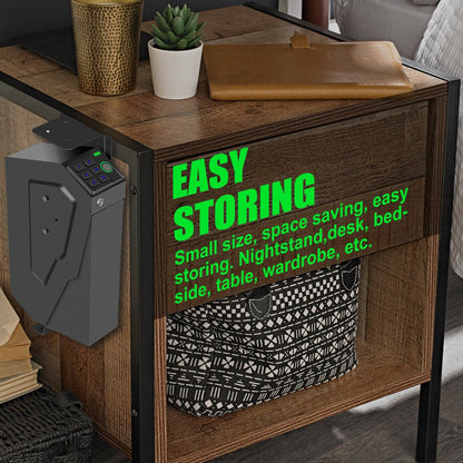 VAULTIQ StrikeLock™ – Biometric Mounted Gun Safe | Auto-Open Access for Nightstand, Desk, Wall & Truck | Fingerprint + 4-Button Backlit Keypad + Key