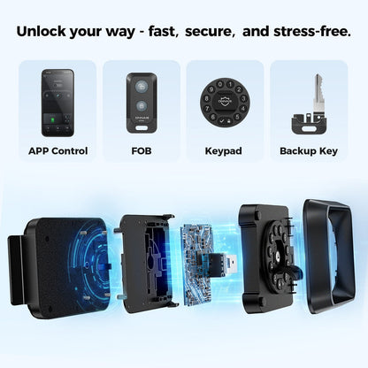 VAULTIQ Guard Pro™ – Keyless Heavy-Duty RV Door Lock | Fits 98% of RVs | App, Keypad & Key Fob