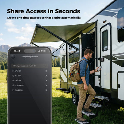 VAULTIQ Guard Pro™ – Keyless Heavy-Duty RV Door Lock | Fits 98% of RVs | App, Keypad & Key Fob